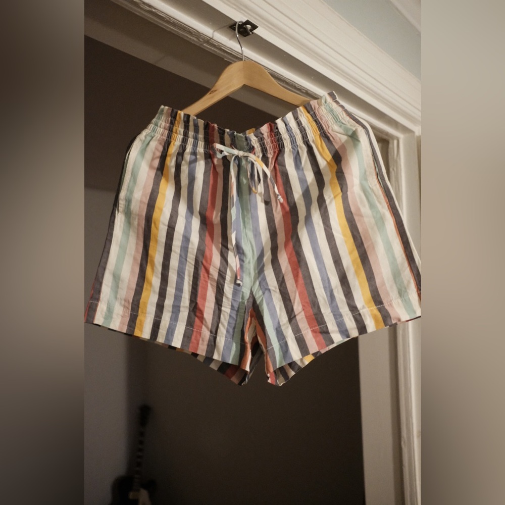 Madewell striped drawstring summer shorts